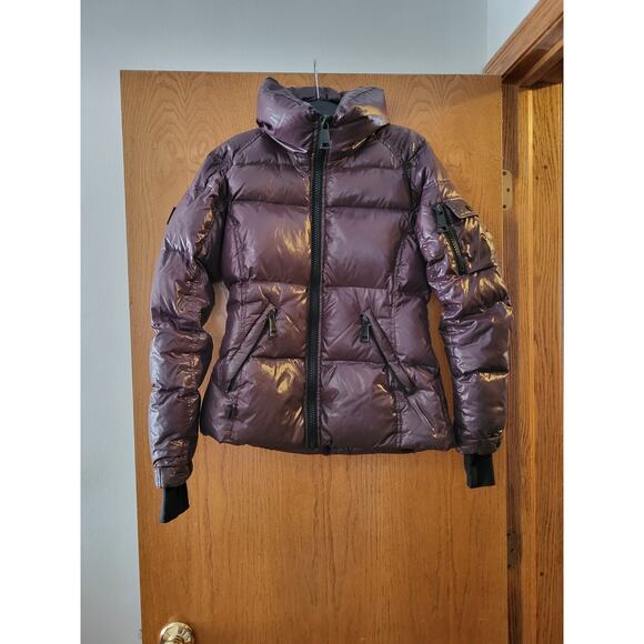 SAM New York Womens Purple Nylon Goose Down Fill Women's Full Zip Coat Jacket M - Picture 1 of 7